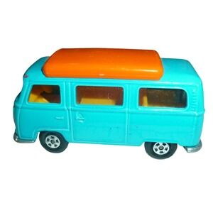 Matchbox Superfast No 23 Volkswagen Camper VW Bus Turquoise Orange 1970 Lesney